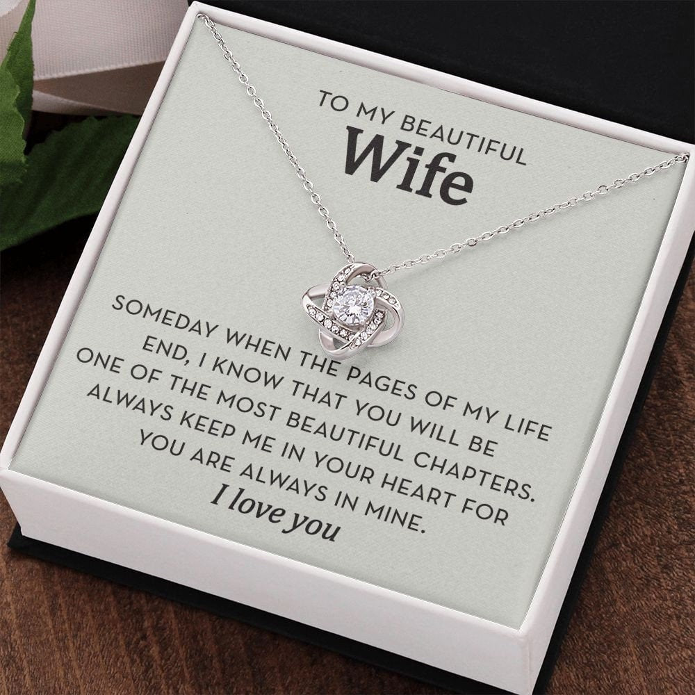 To My Wife Knot Necklace, Romantic Gift for Wife