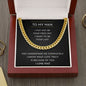 To My Man Chain Link Necklace, Romantic Gift for Him