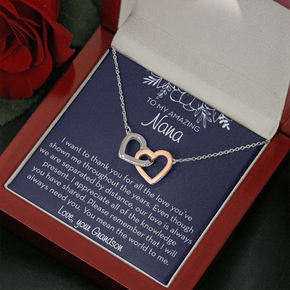 To My Nana Necklace from Grandson, You Mean the World To Me