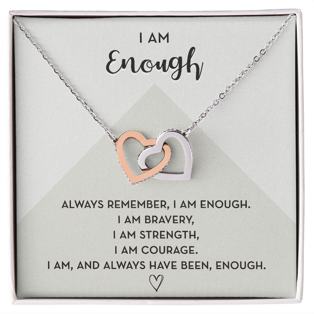 I Am Enough Necklace for Her, Self Affirmation Gift