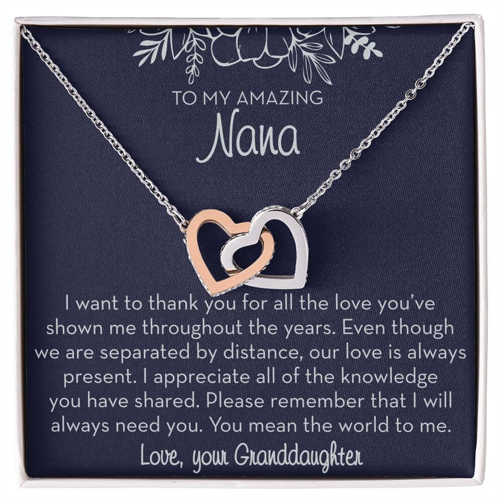 To My Nana Necklace from Granddaughter, You Mean the World to Me