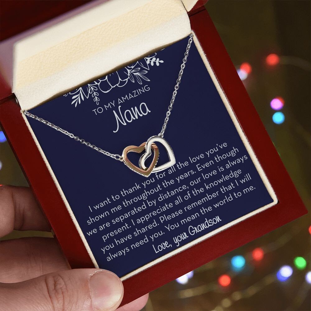 To My Nana Necklace from Grandson, You Mean the World To Me