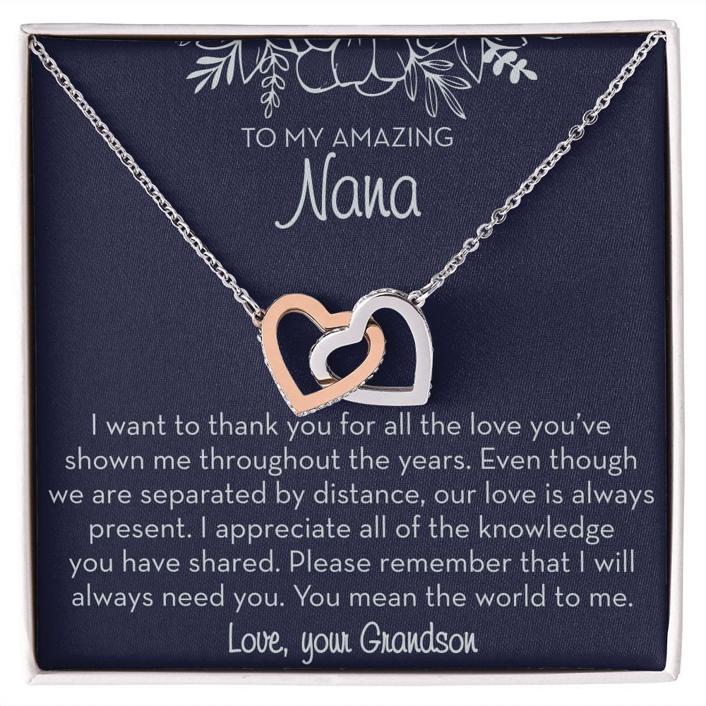 To My Nana Necklace from Grandson, You Mean the World To Me