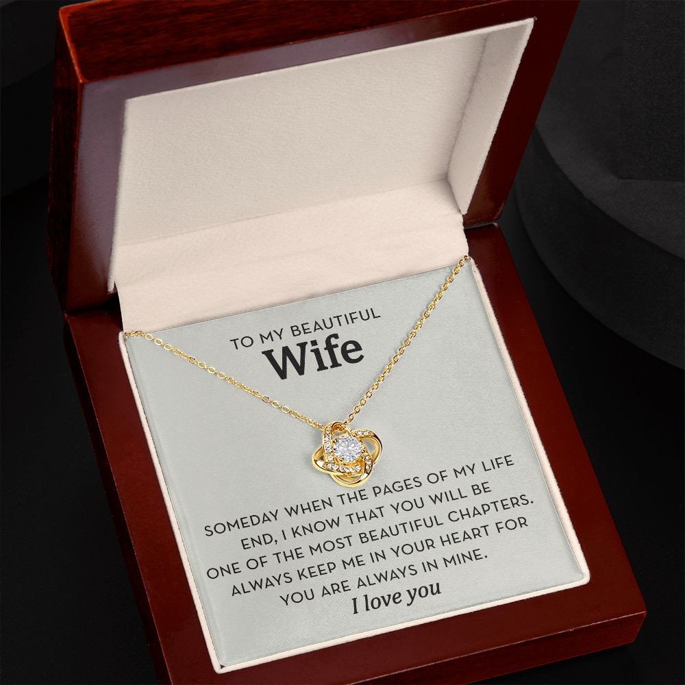 To My Wife Knot Necklace, Romantic Gift for Wife