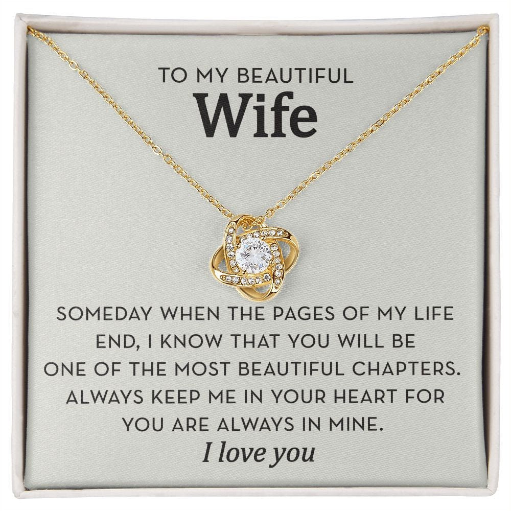 To My Wife Knot Necklace, Romantic Gift for Wife
