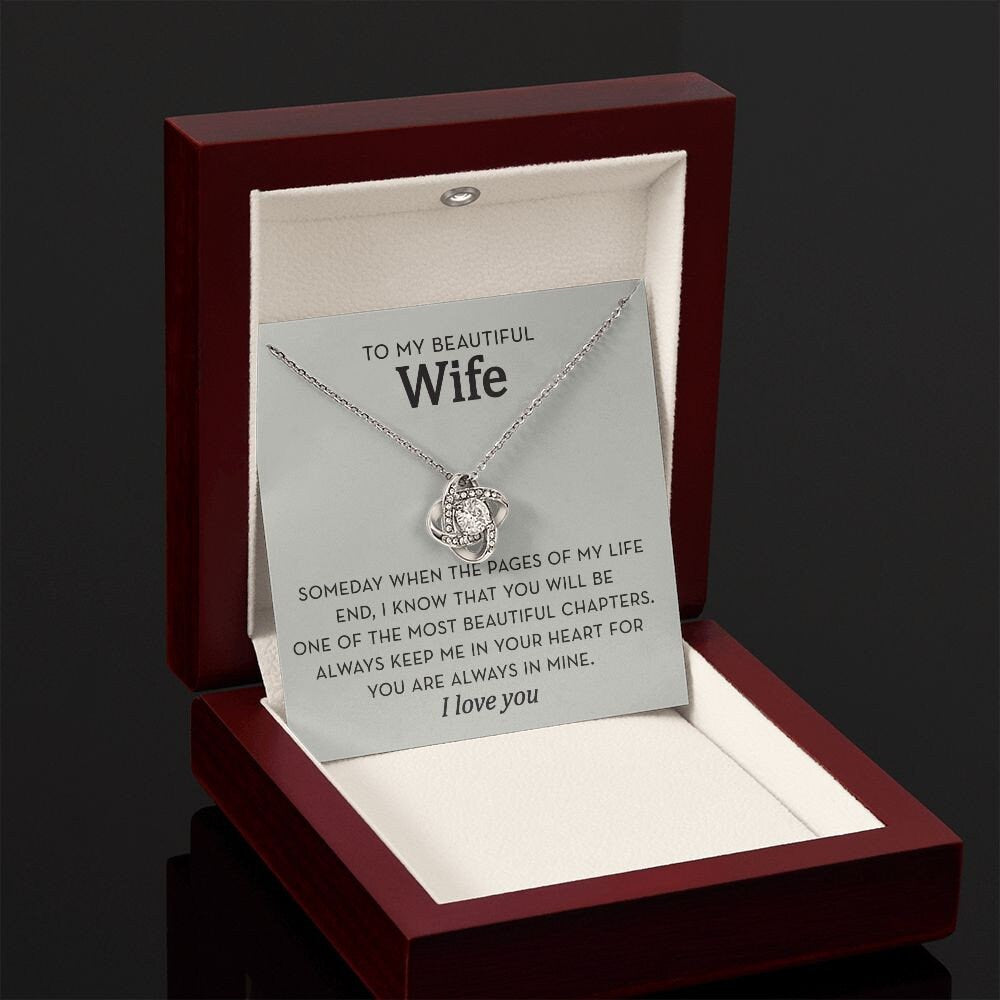 To My Wife Knot Necklace, Romantic Gift for Wife