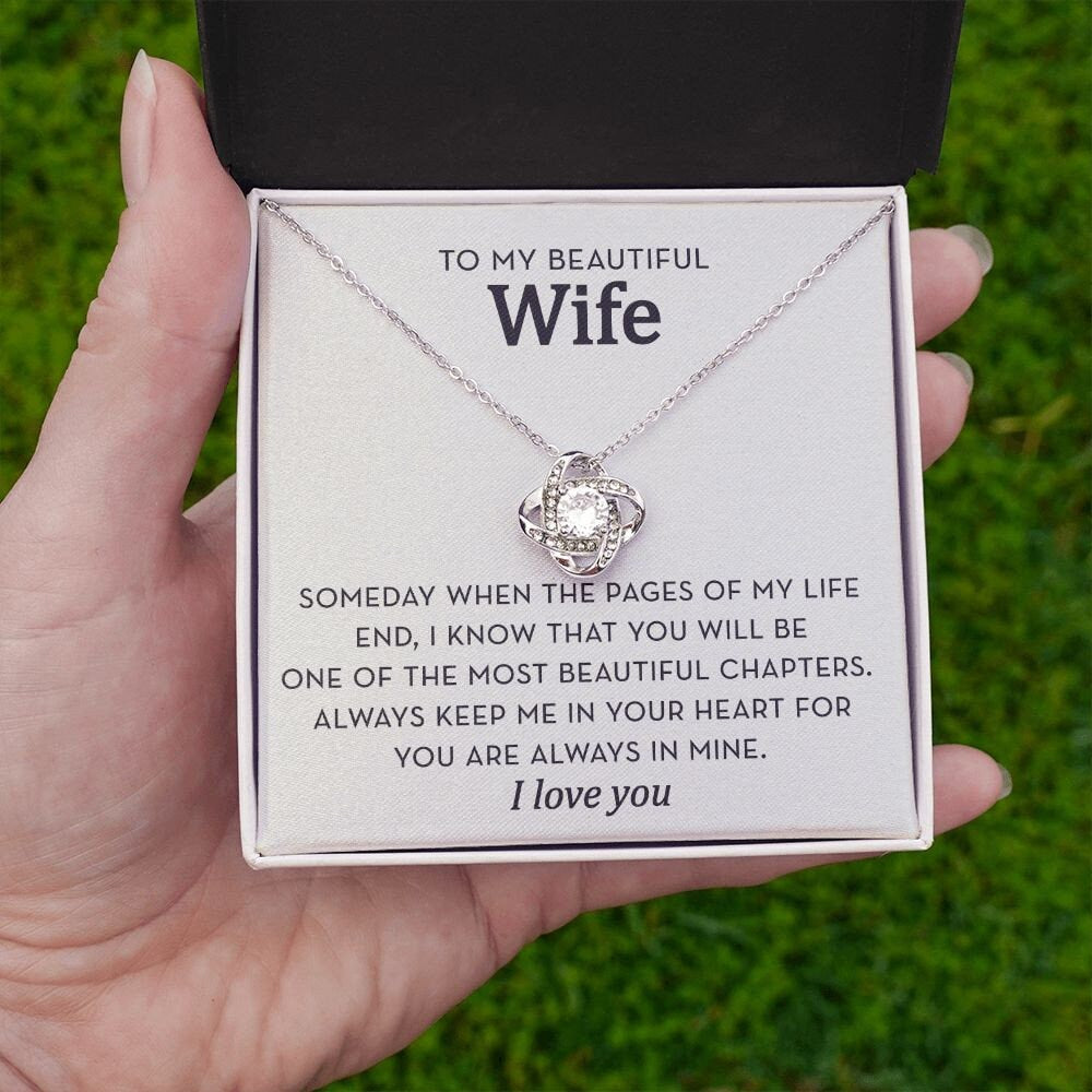 To My Wife Knot Necklace, Romantic Gift for Wife