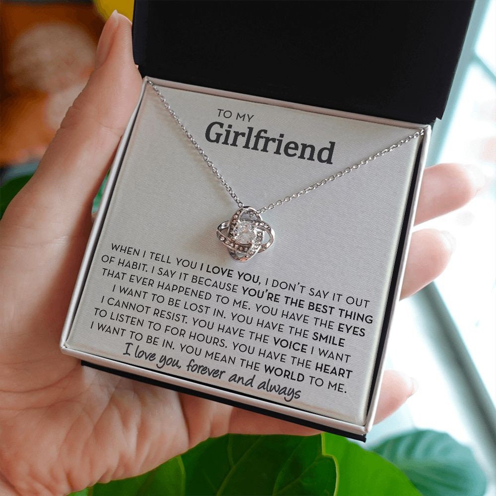 Romantic Gift for Girlfriend, You Mean the World To Me, Girlfriend Necklace
