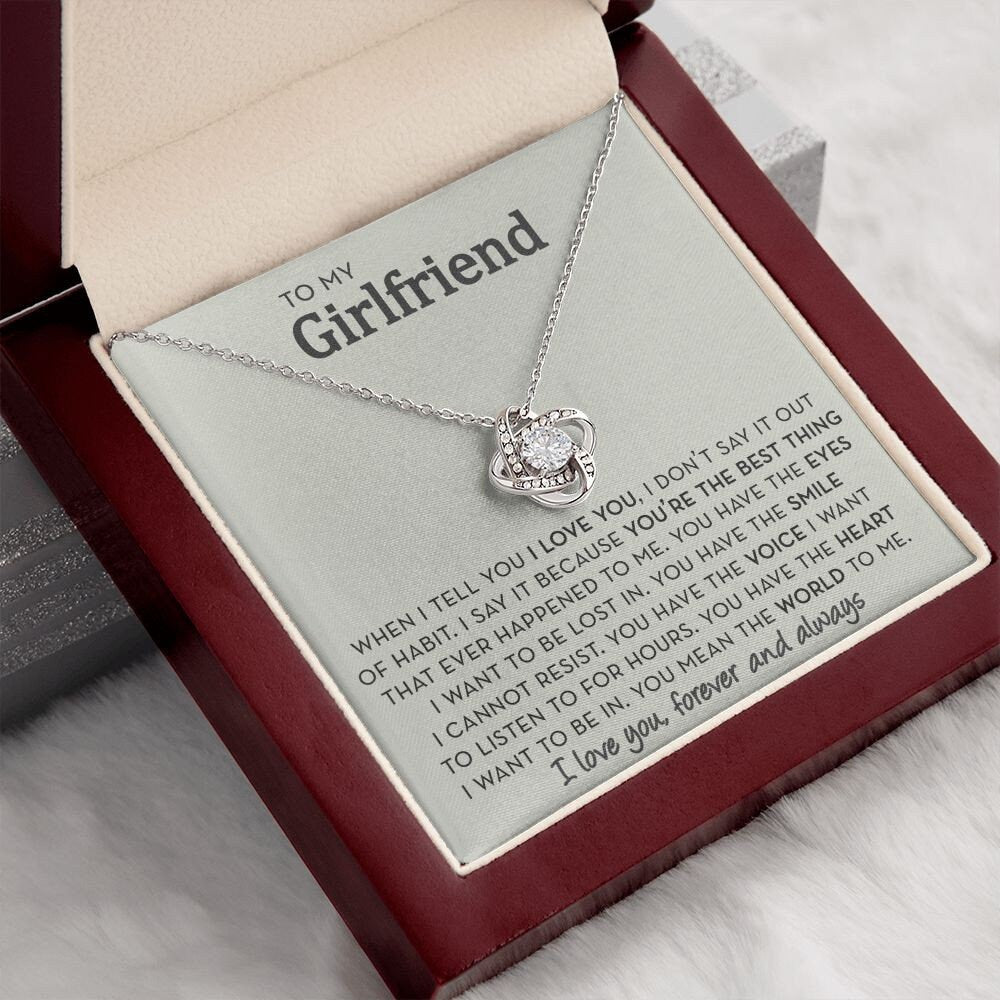 Romantic Gift for Girlfriend, You Mean the World To Me, Girlfriend Necklace