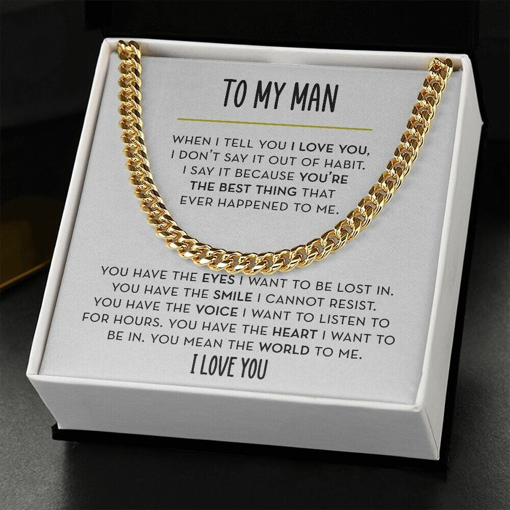 To My Man Chain Necklace, You Mean the World To Me