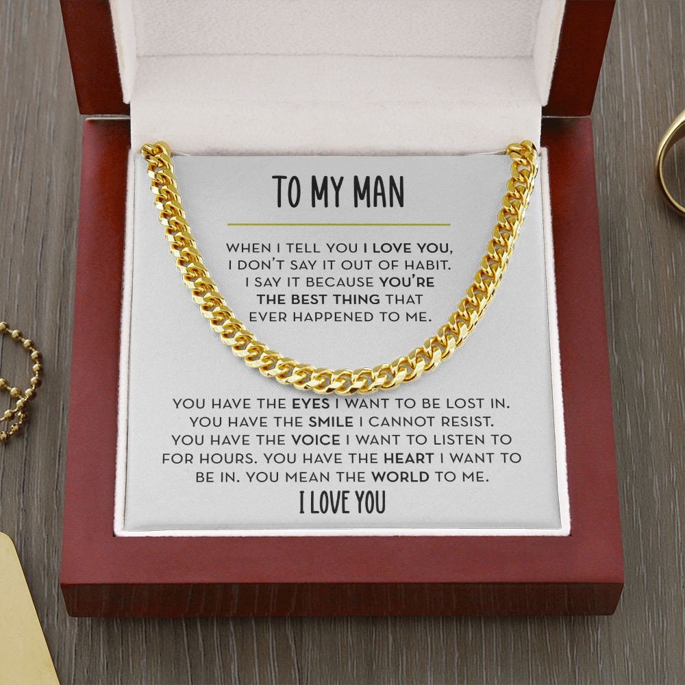 To My Man Chain Necklace, You Mean the World To Me