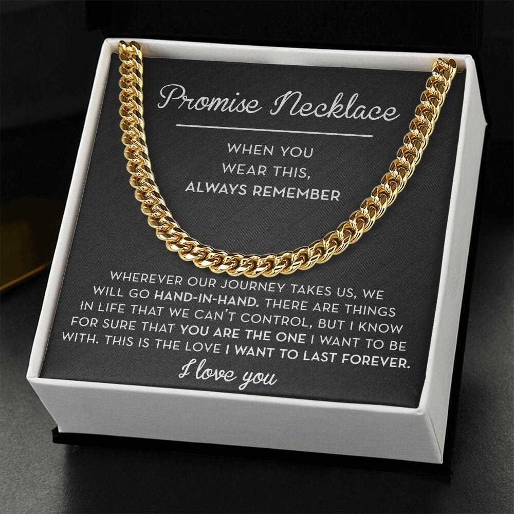 Promise Necklace Chain for Him, Always Remember Promise Gift