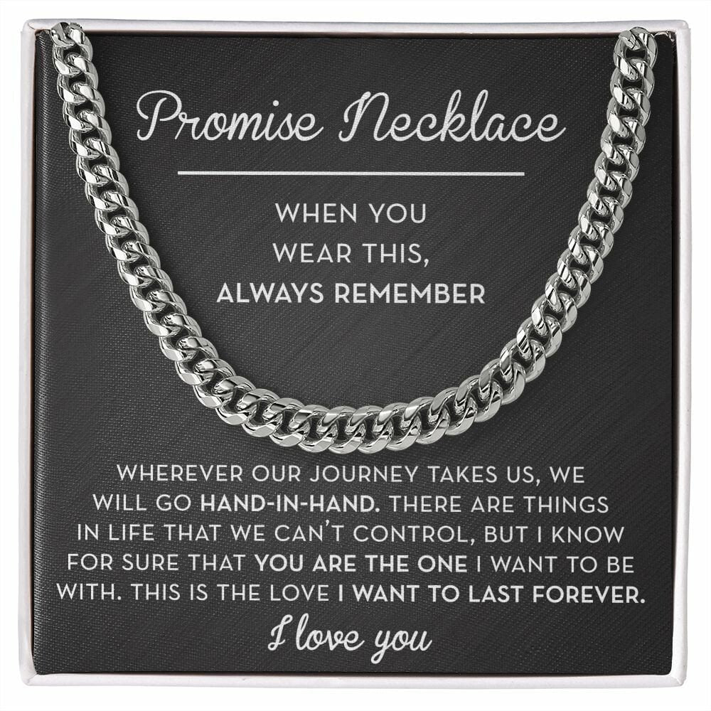Promise Necklace Chain for Him, Always Remember Promise Gift