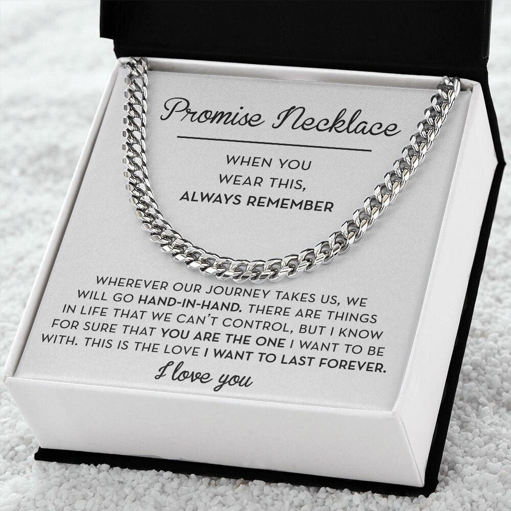 Promise Gift for Him, Promise Necklace for Boyfriend, Anniversary Gift