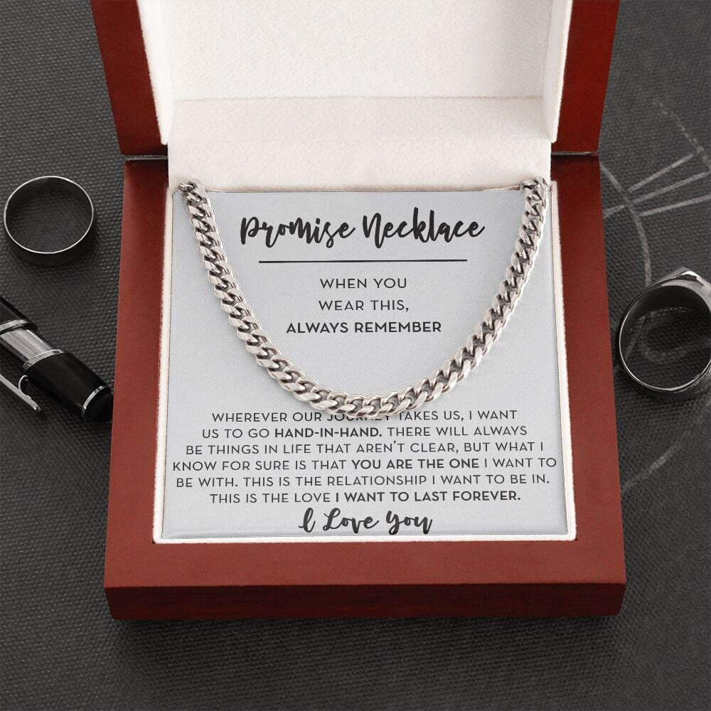 Promise Necklace for Boyfriend, Promise Gift for Him, I Love You Gift for Him