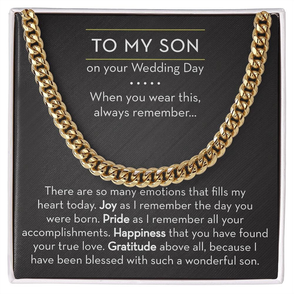 Wedding Gift for Son from Parent, Groom Gift from Mom or Dad, Son Wedding Day Gift