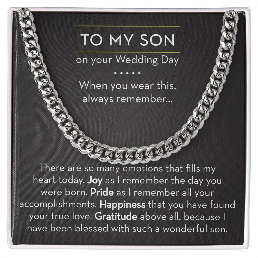 Wedding Gift for Son from Parent, Groom Gift from Mom or Dad, Son Wedding Day Gift