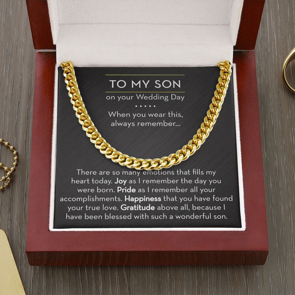 Wedding Gift for Son from Parent, Groom Gift from Mom or Dad, Son Wedding Day Gift