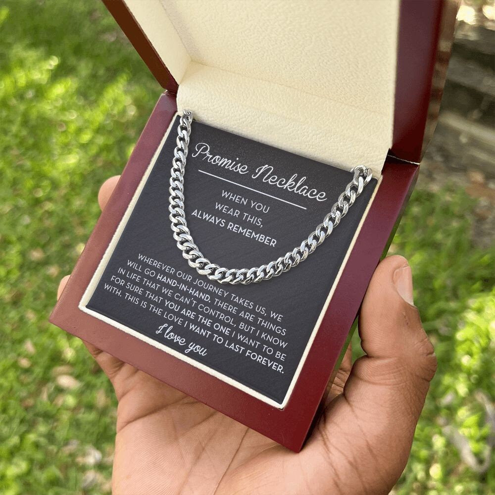 Promise Necklace Chain for Him, Always Remember Promise Gift