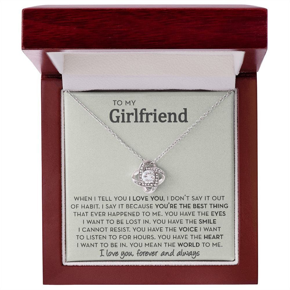 Romantic Gift for Girlfriend, You Mean the World To Me, Girlfriend Necklace