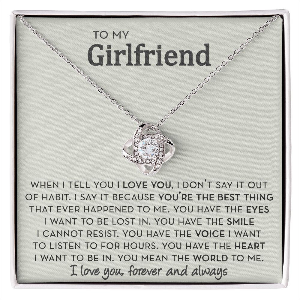 Romantic Gift for Girlfriend, You Mean the World To Me, Girlfriend Necklace