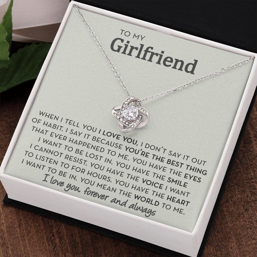 Romantic Gift for Girlfriend, You Mean the World To Me, Girlfriend Necklace