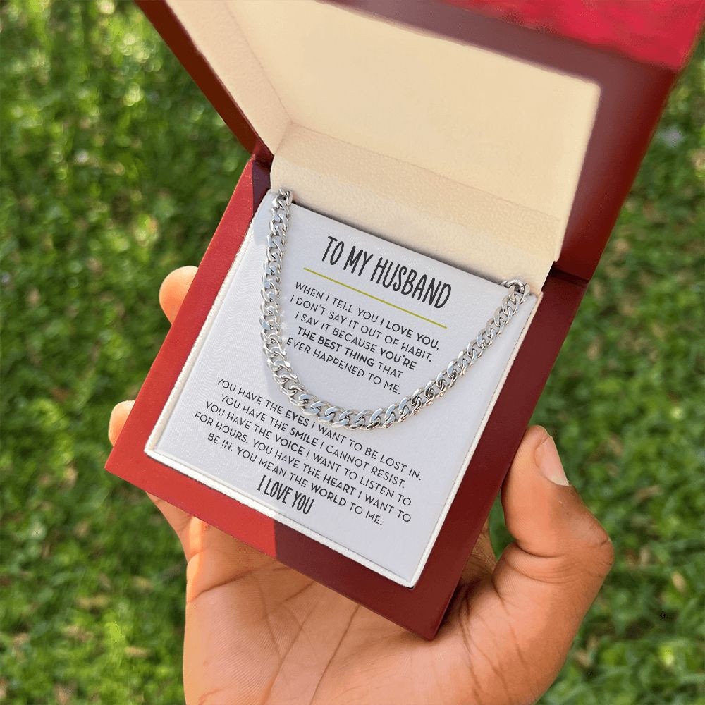 To My Husband Chain Necklace, Romantic Gift for Husband