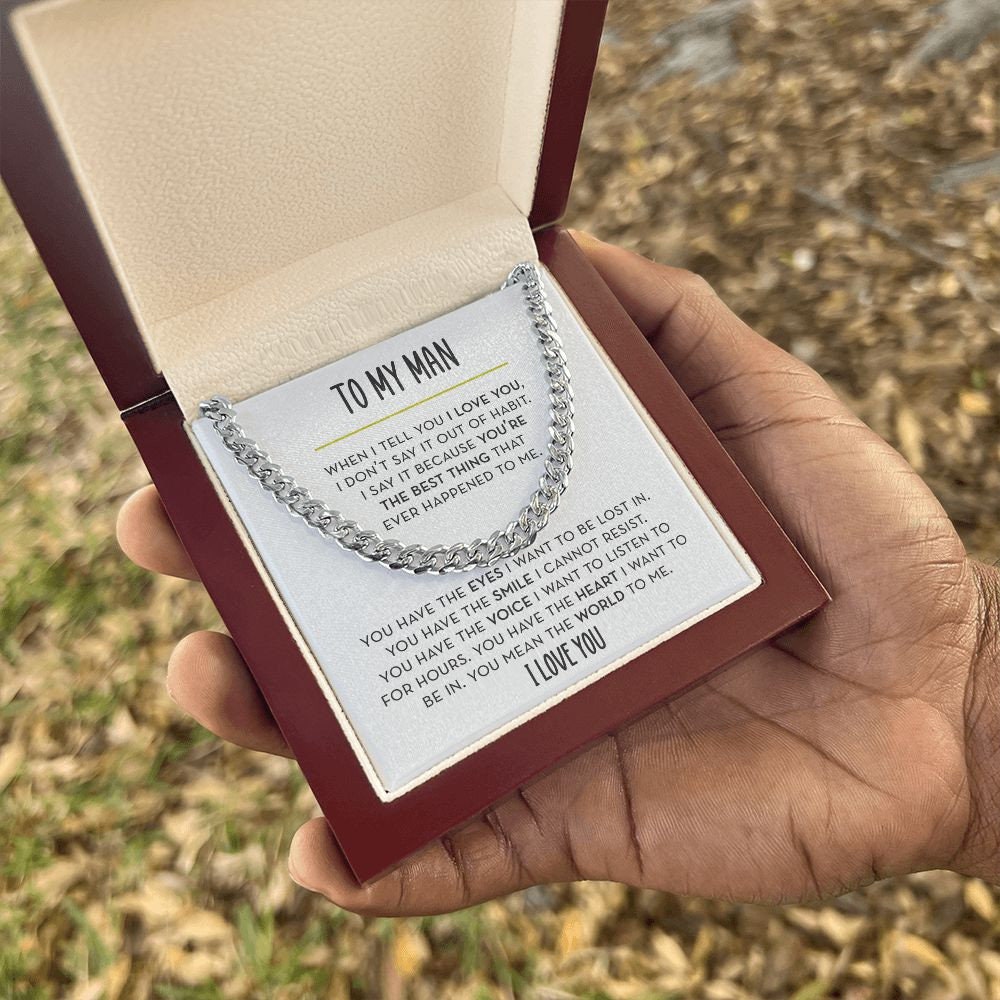 To My Man Chain Necklace, You Mean the World To Me