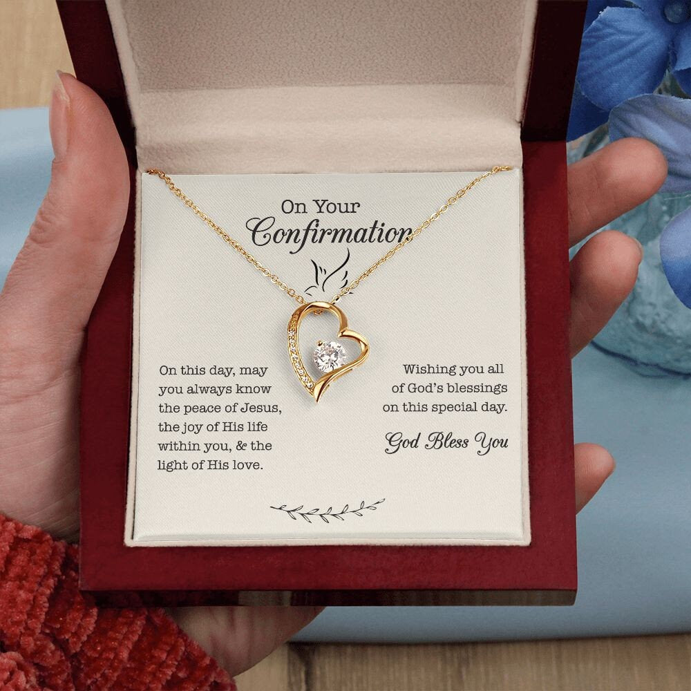 Confirmation Heart Necklace Gift for Girl