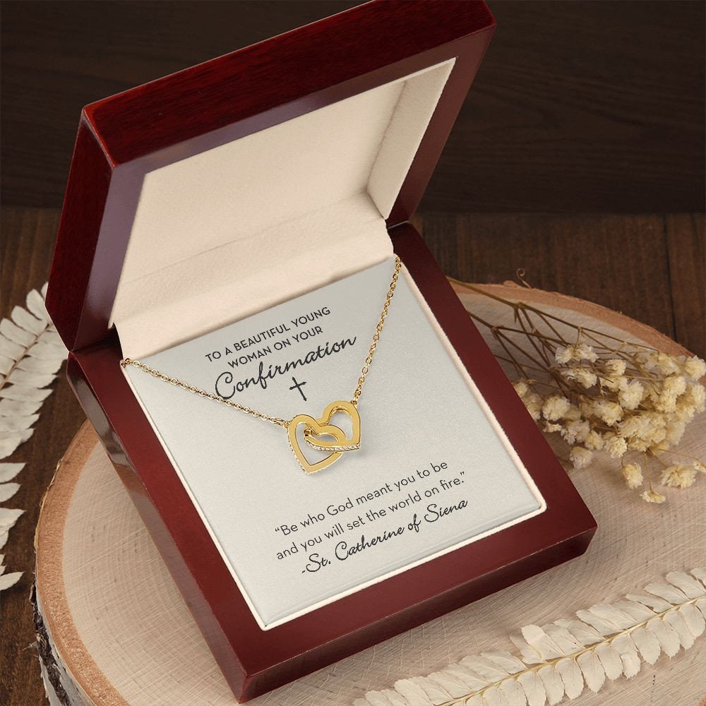 Confirmation Gift for Girl, St. Catherine of Siena Confirmation Necklace