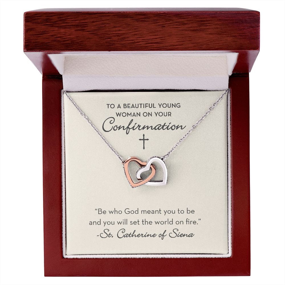 Confirmation Gift for Girl, St. Catherine of Siena Confirmation Necklace