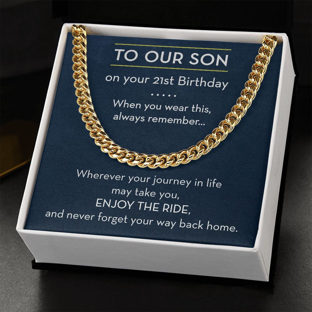 21st Birthday Gift for Son, Chain Necklace from Parents