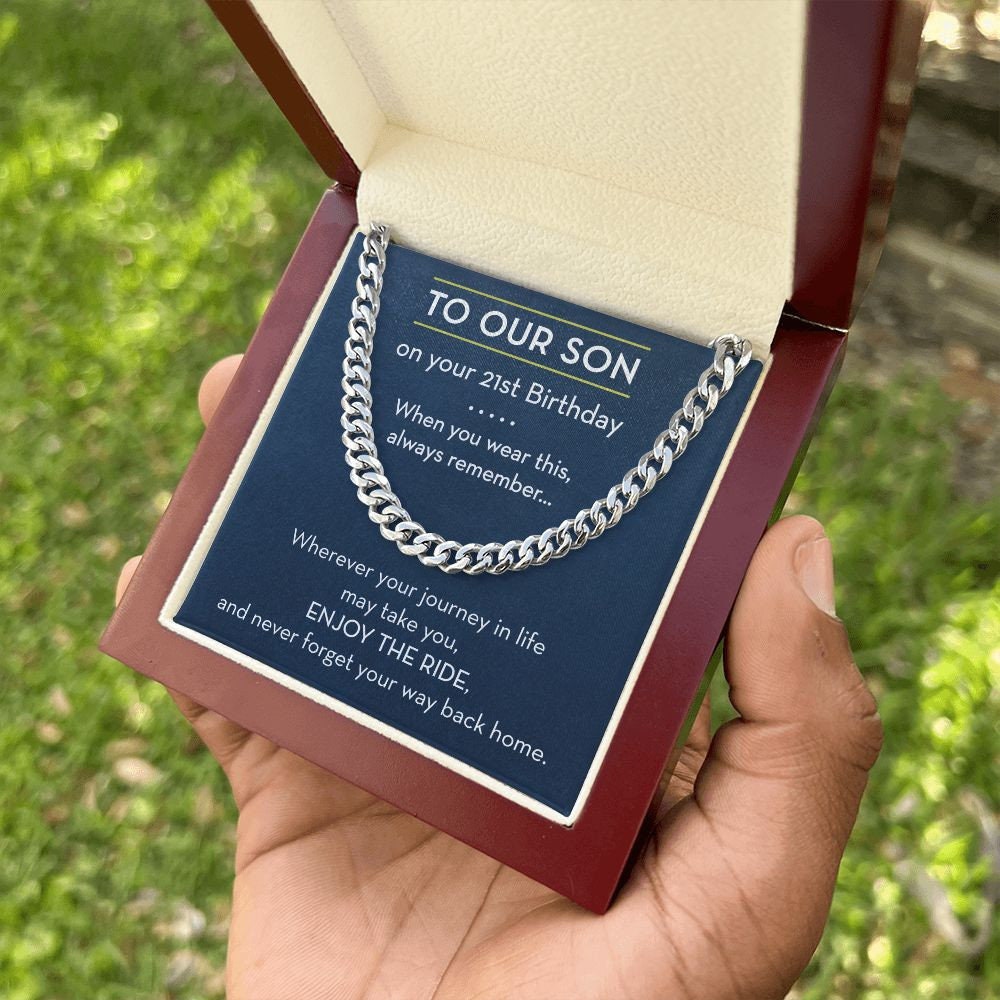 21st Birthday Gift for Son, Chain Necklace from Parents