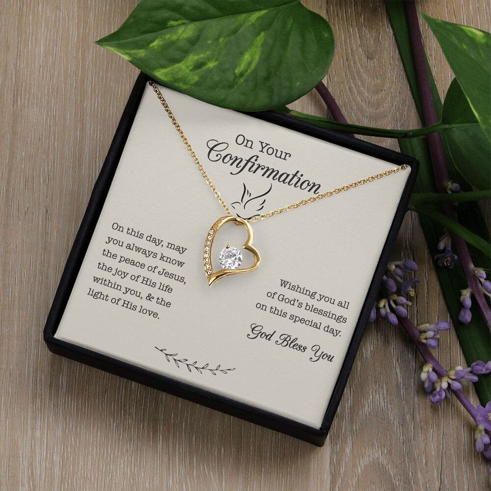 Confirmation Heart Necklace Gift for Girl