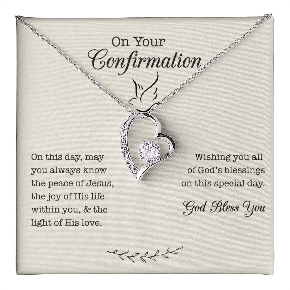 Confirmation Heart Necklace Gift for Girl