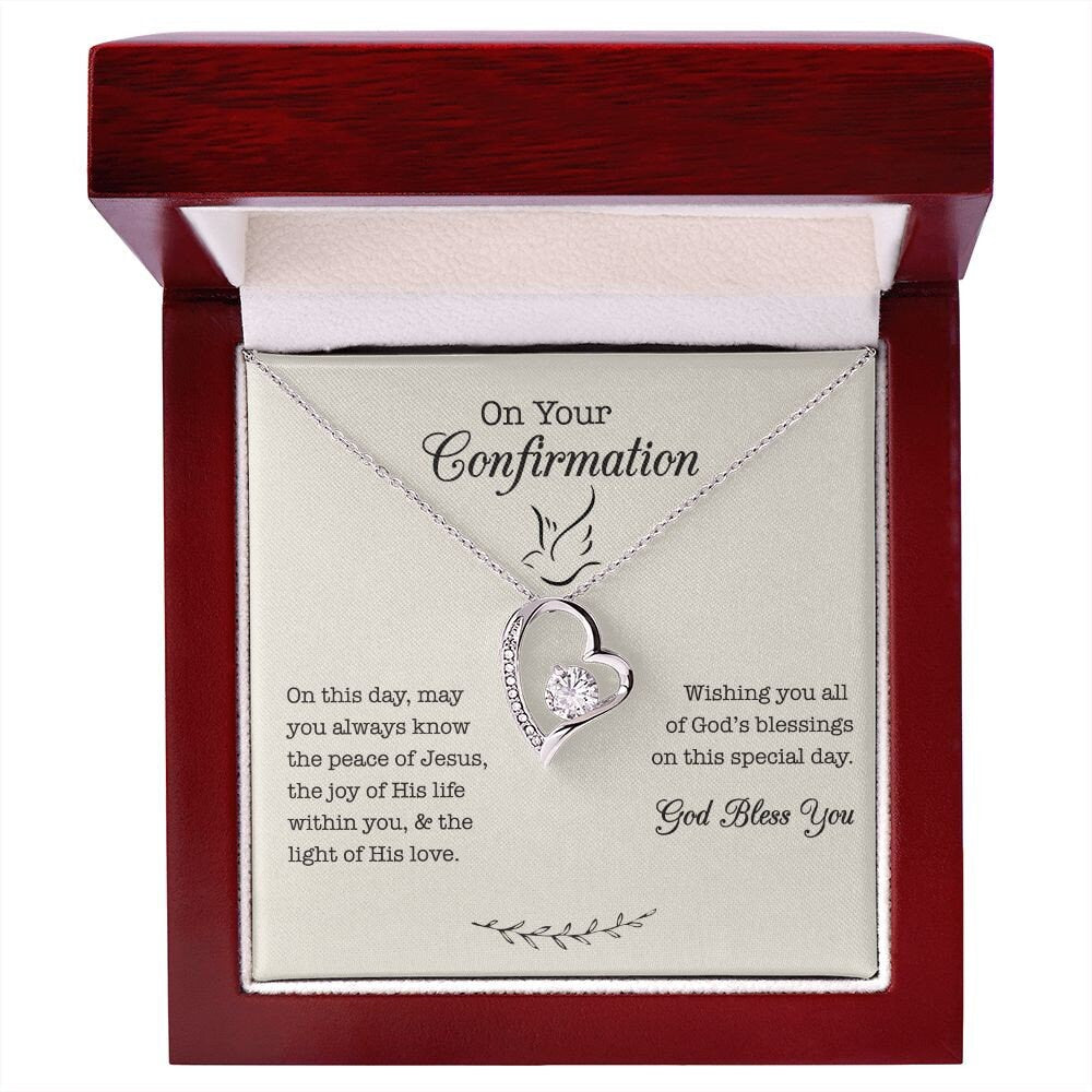 Confirmation Heart Necklace Gift for Girl