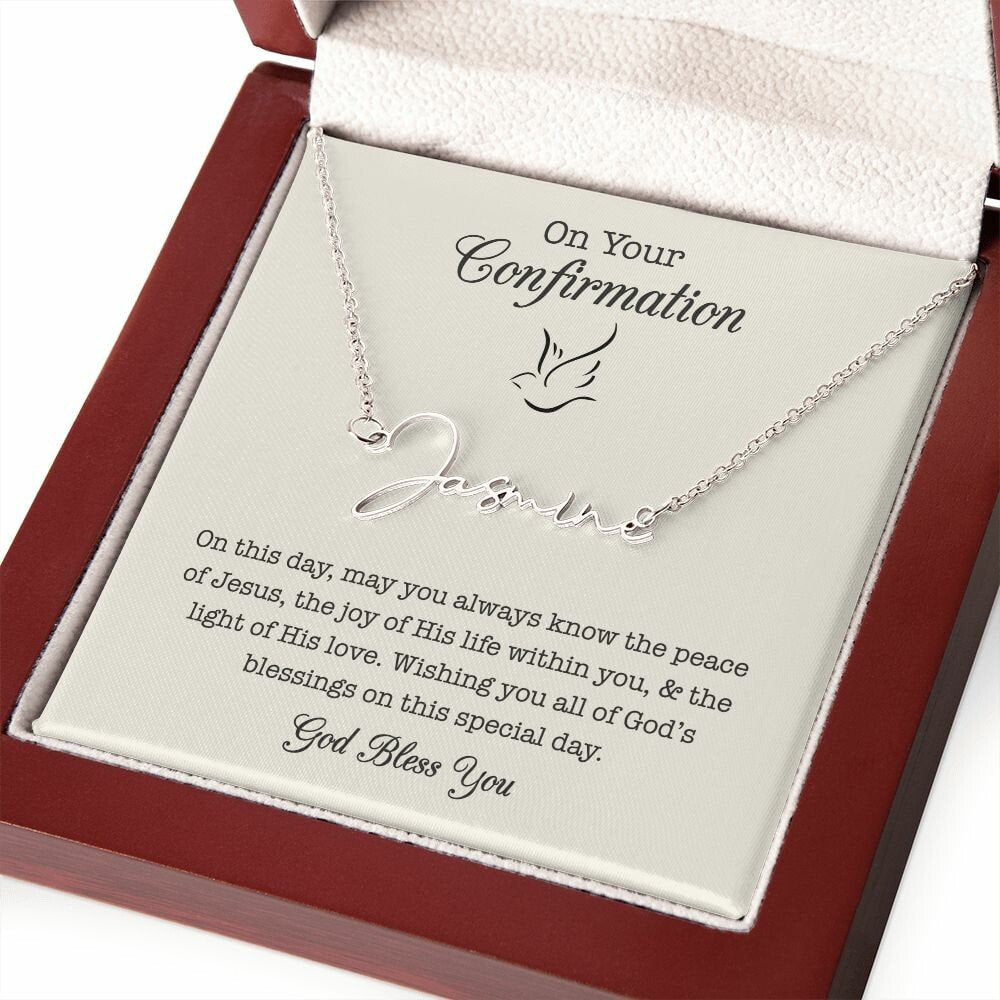 Confirmation Gift for Girl, Custom Name Necklace, Gift for Her Confirmation