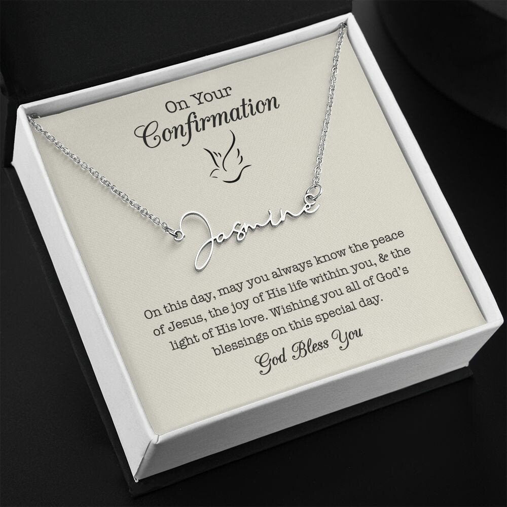 Confirmation Gift for Girl, Custom Name Necklace, Gift for Her Confirmation