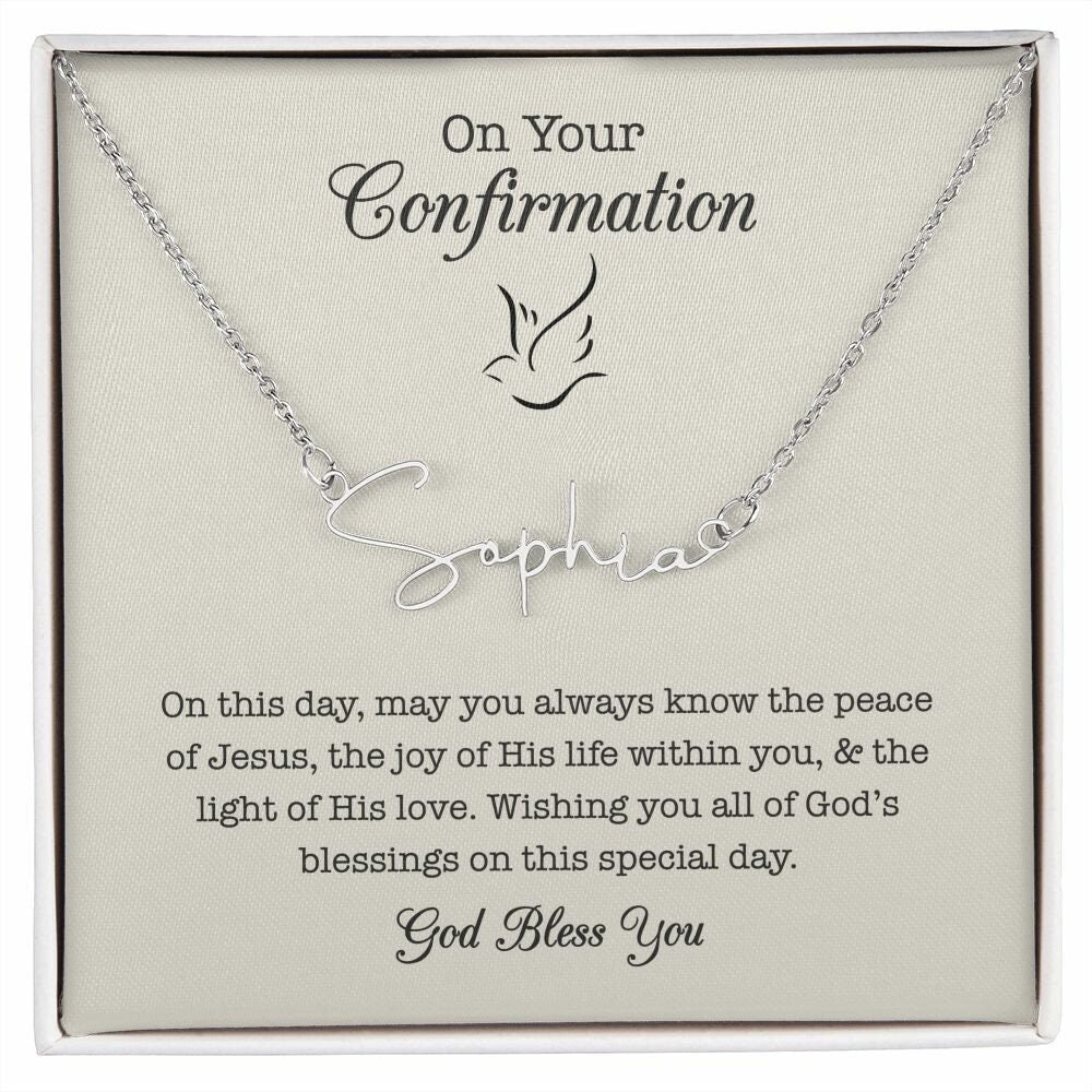Confirmation Gift for Girl, Custom Name Necklace, Gift for Her Confirmation