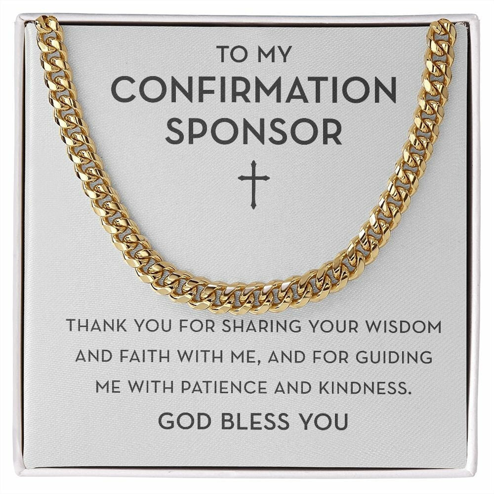 Confirmation Sponsor Gift, Appreciation Gift for Confirmation Sponsor