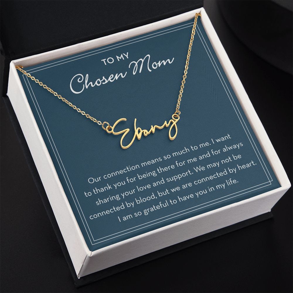 Chosen Mom Personalized Gift, Custom Name Necklace for Chosen Mom
