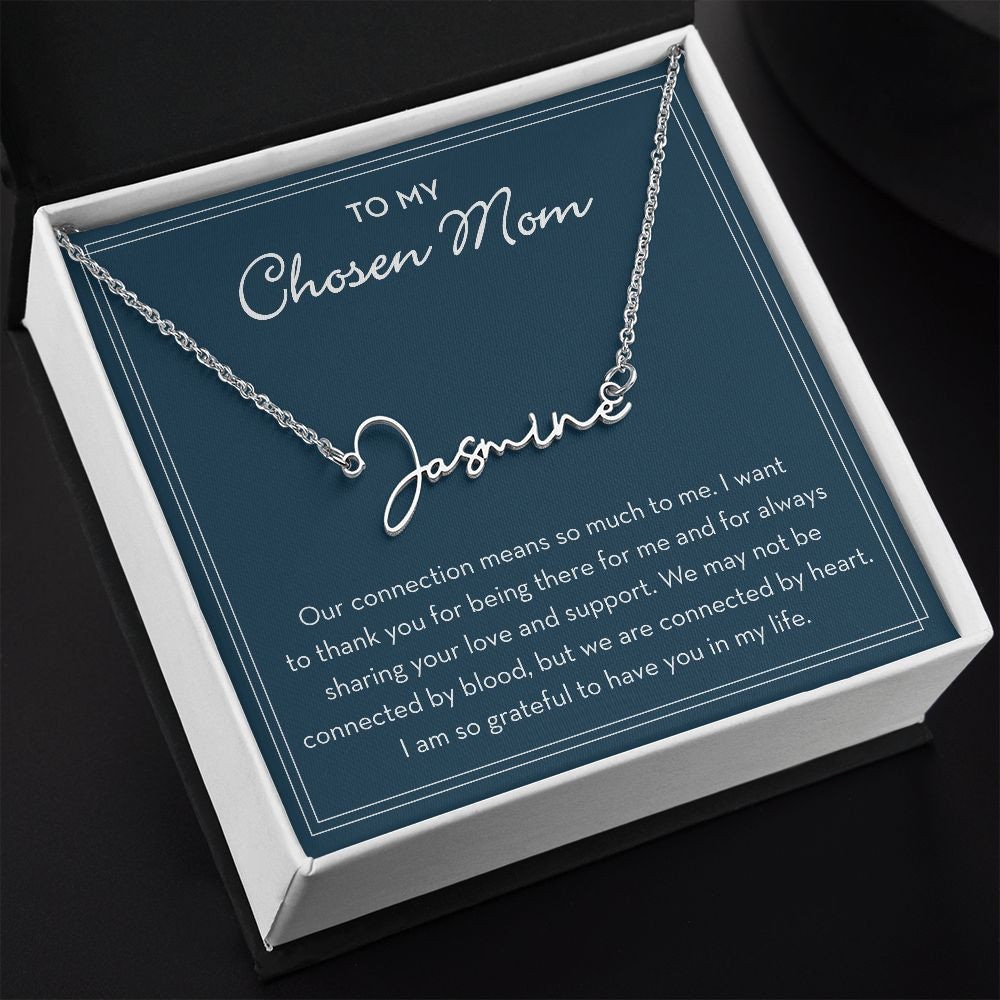 Chosen Mom Personalized Gift, Custom Name Necklace for Chosen Mom