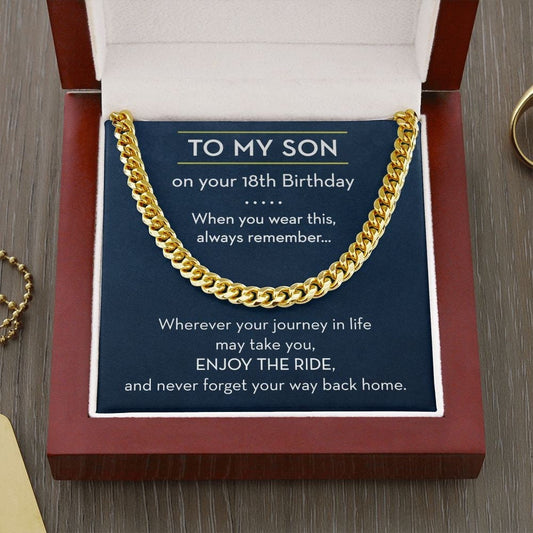 18th Birthday Gift for Son, Chain Necklace from Parent