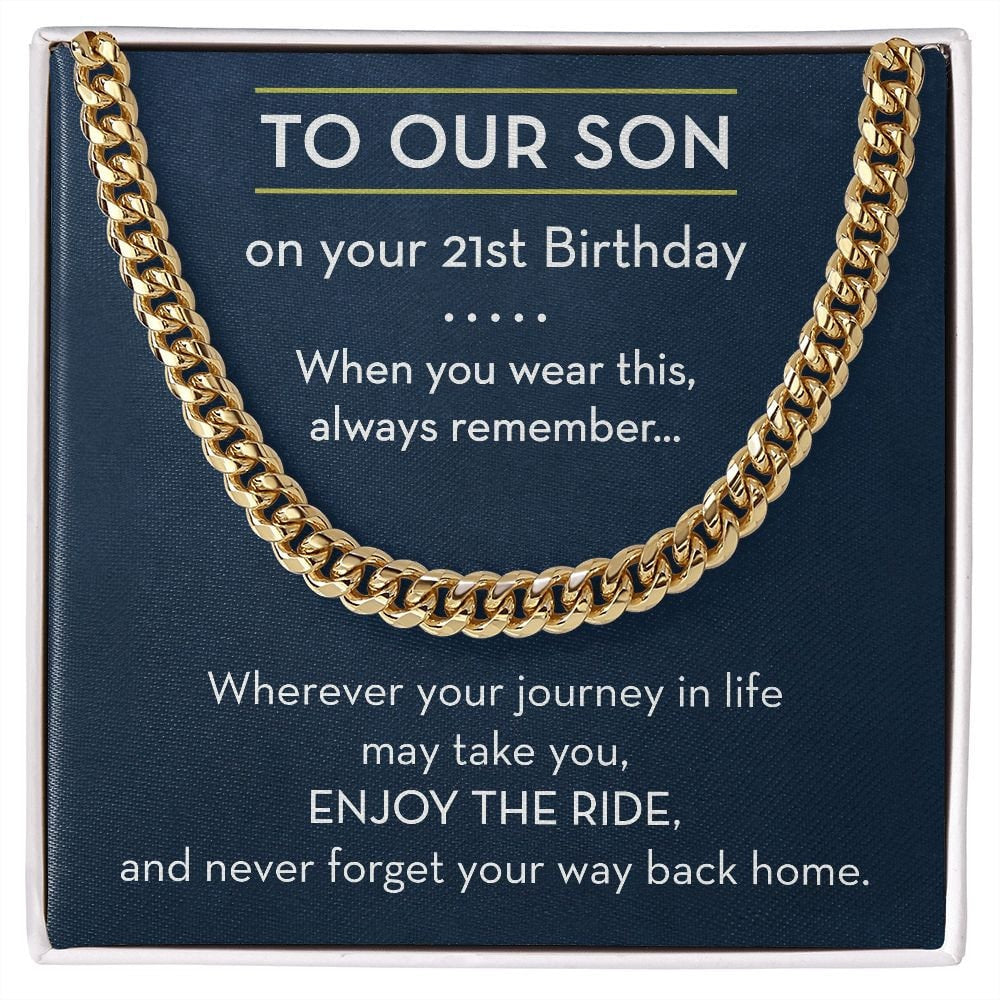 21st Birthday Gift for Son, Chain Necklace from Parents