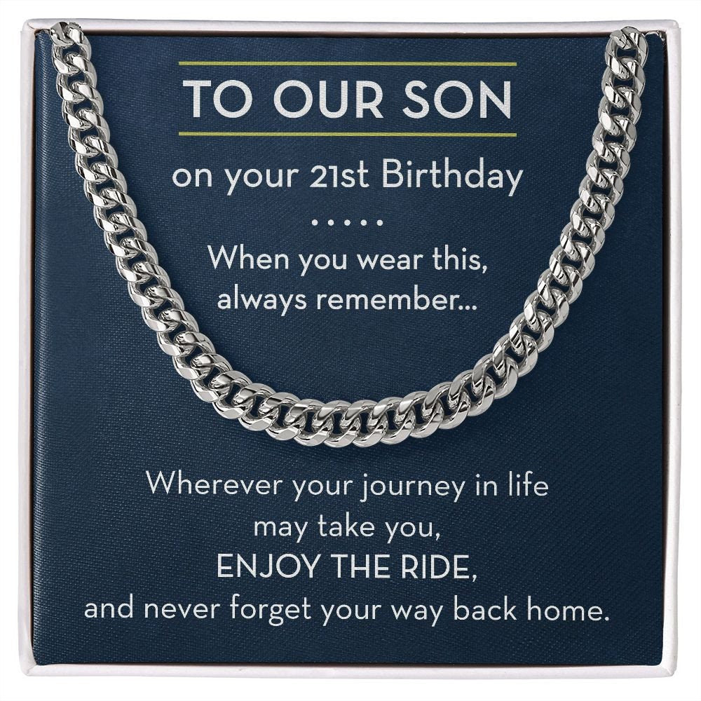 21st Birthday Gift for Son, Chain Necklace from Parents