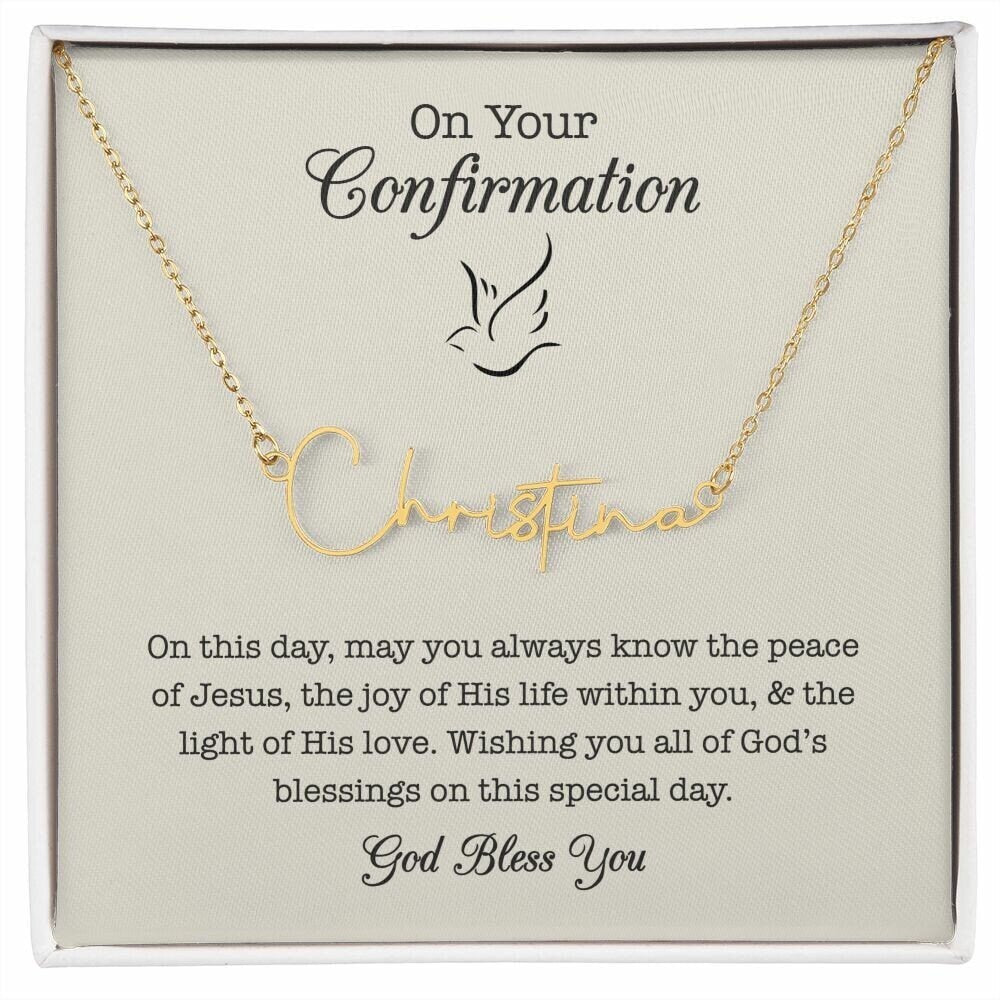 Confirmation Gift for Girl, Custom Name Necklace, Gift for Her Confirmation