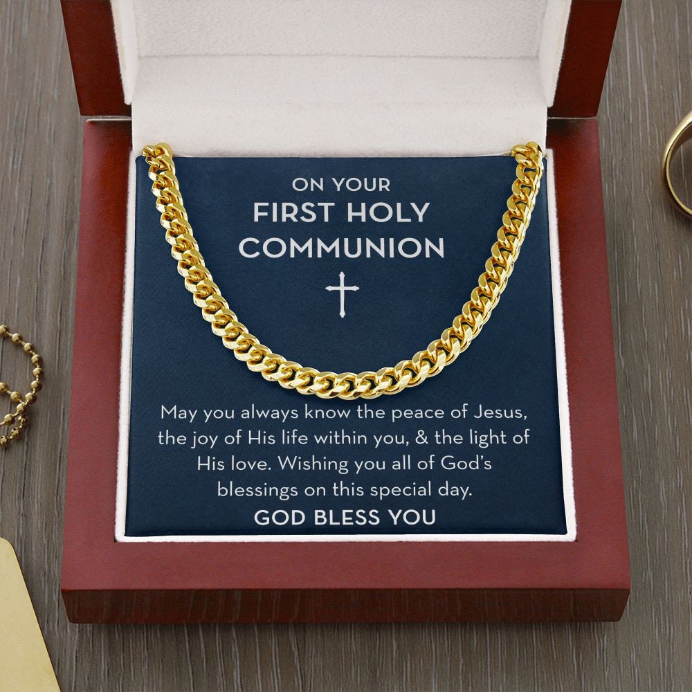 First Communion Gift for Him, Gift for First Holy Communion Boy, First Communion Jewelry