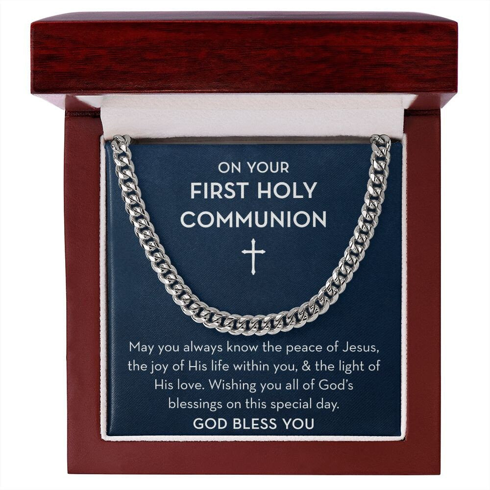First Communion Gift for Him, Gift for First Holy Communion Boy, First Communion Jewelry