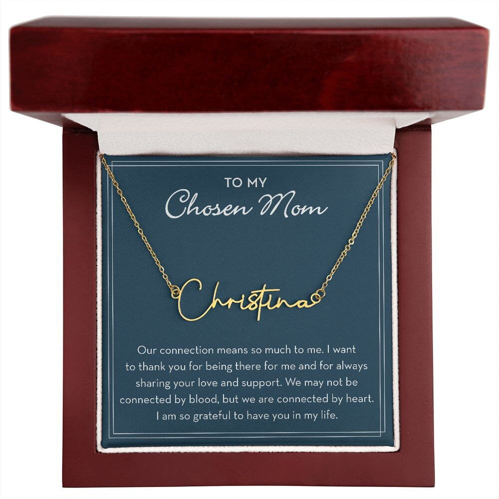 Chosen Mom Personalized Gift, Custom Name Necklace for Chosen Mom