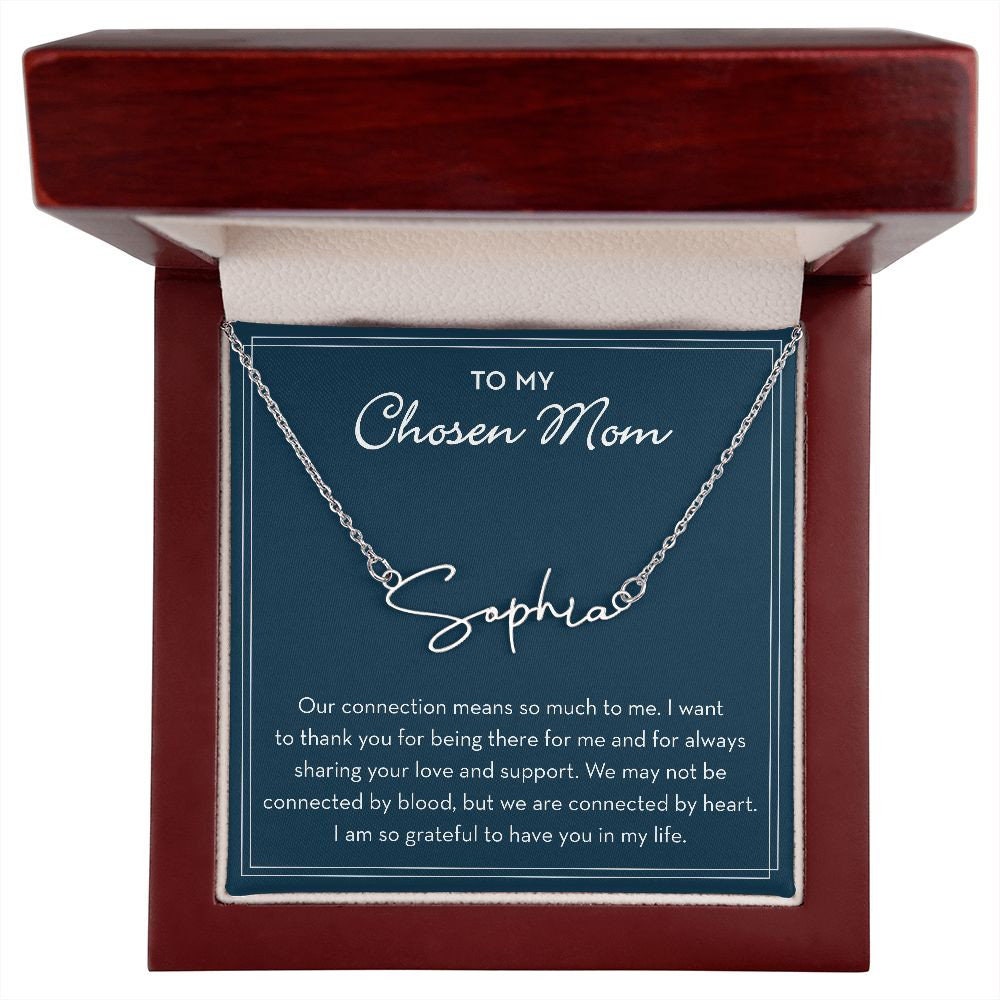 Chosen Mom Personalized Gift, Custom Name Necklace for Chosen Mom
